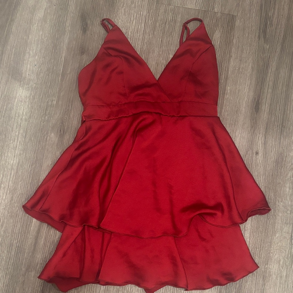 Lucy in the Sky Elegant Red Romper